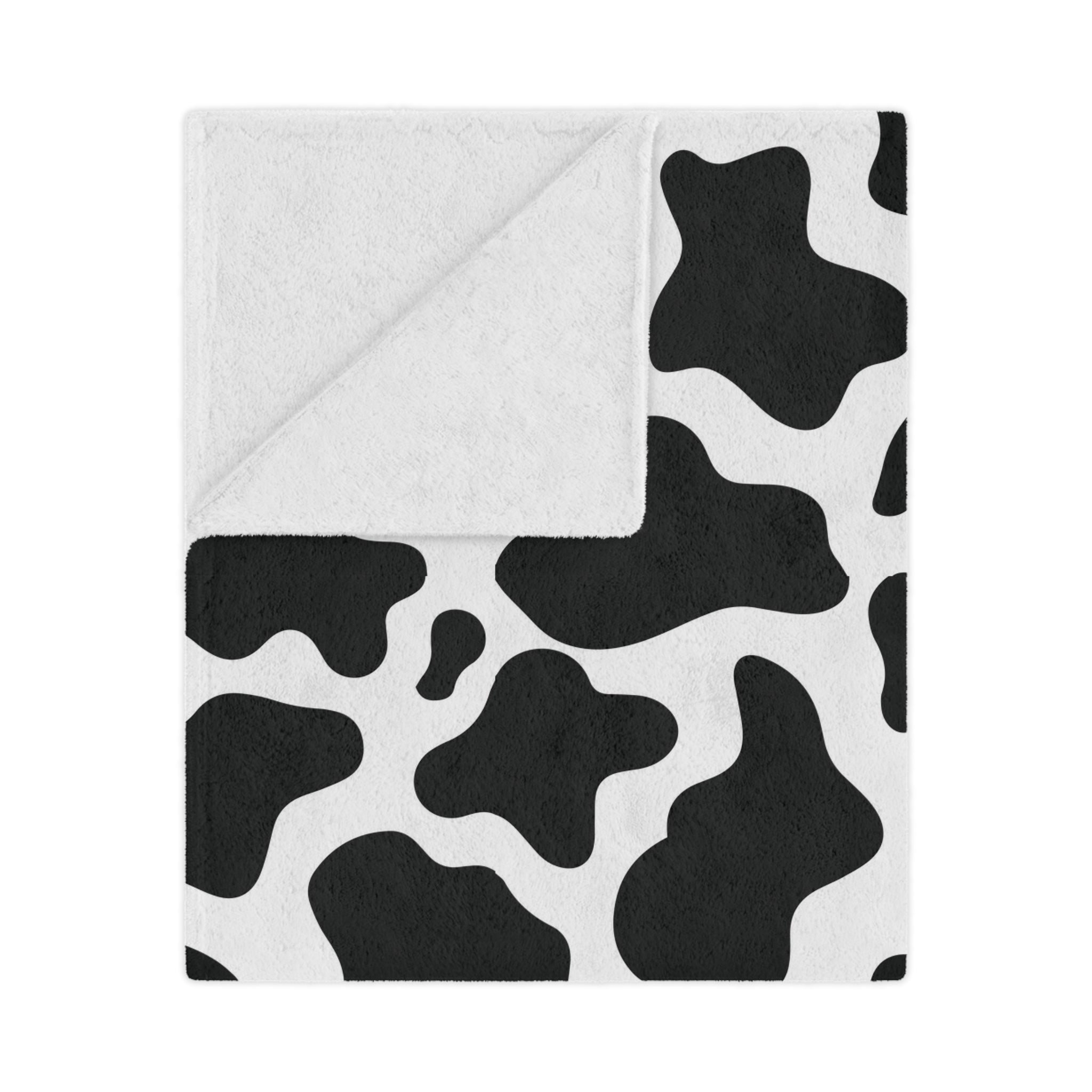 Black & White Cow Microfiber Blanket Blanket Restrained Grace 50" × 60"