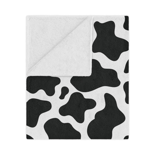 Black & White Cow Microfiber Blanket Blanket Restrained Grace 50" × 60"  