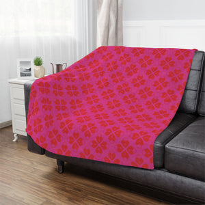 Signature Heart Lock Microfiber Blanket - Red & Pink Blanket Restrained Grace