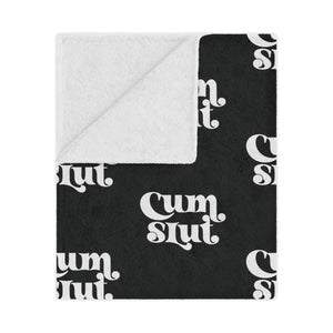 Cum Slut Groovy Microfiber Blanket Blanket Restrained Grace 50" × 60"
