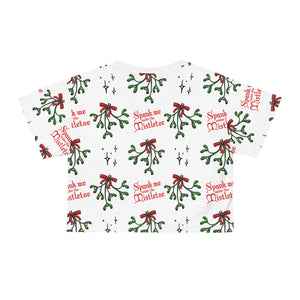 Spank Me Under the Mistletoe - Kinky Christmas Crop Tee Crop Top Printify