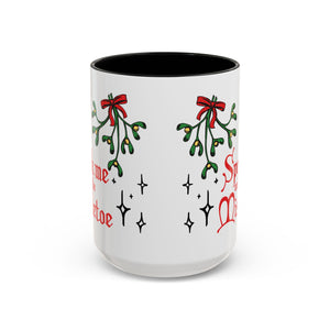 Spank Me Under the Mistletoe - Retro Christmas Mug Mug Restrained Grace