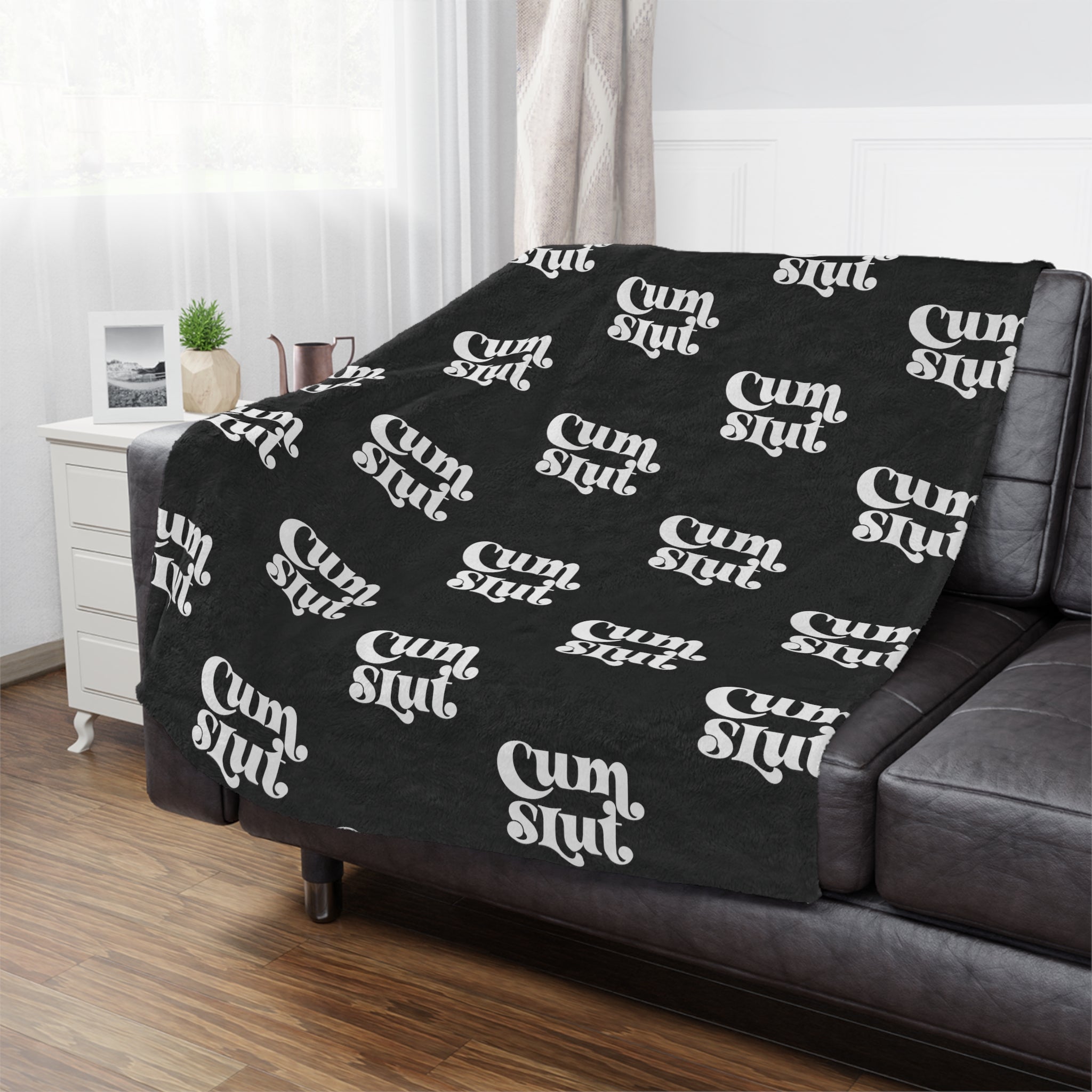 Cum Slut Groovy Microfiber Blanket Blanket Restrained Grace