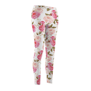 Cabbage Rose Floral Soft Touch Leggings Leggings Restrained Grace