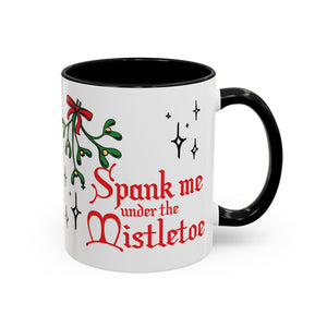 Spank Me Under the Mistletoe - Retro Christmas Mug Mug Restrained Grace