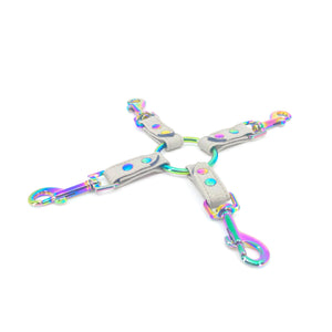 Design Your Own Leather Bondage Hogtie - BDSM Quad Clip Bondage Strap Restrained Grace