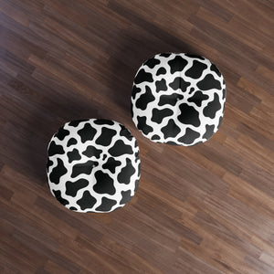 Cow Print Tufted BDSM Kneeling Cushion Cushion Restrained Grace