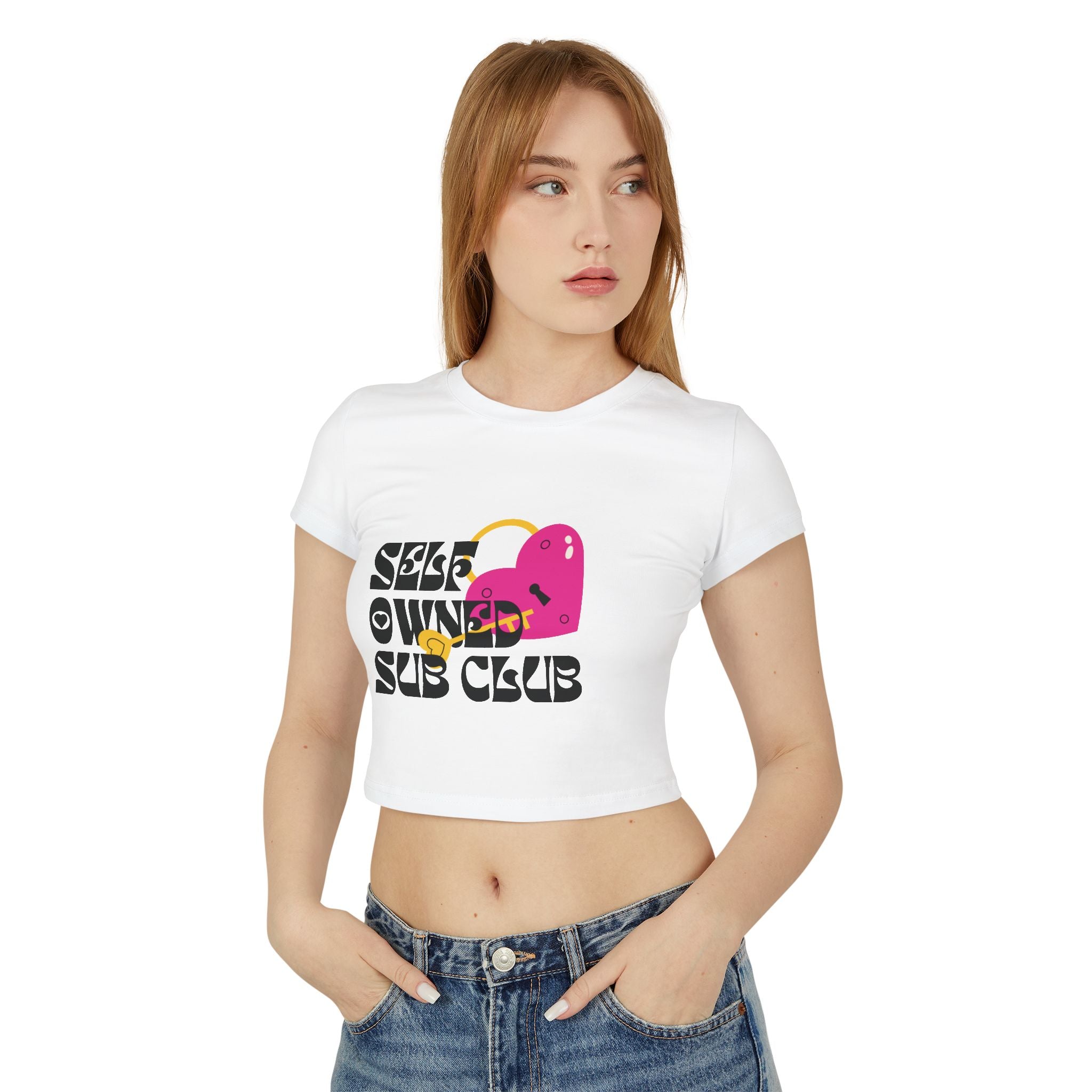 Self Owned Sub Club Baby Tee T-Shirt Restrained Grace White S