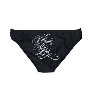 Good Girl Calligraphy Tie Side Bikini Bottom Swimwear Restrained Grace