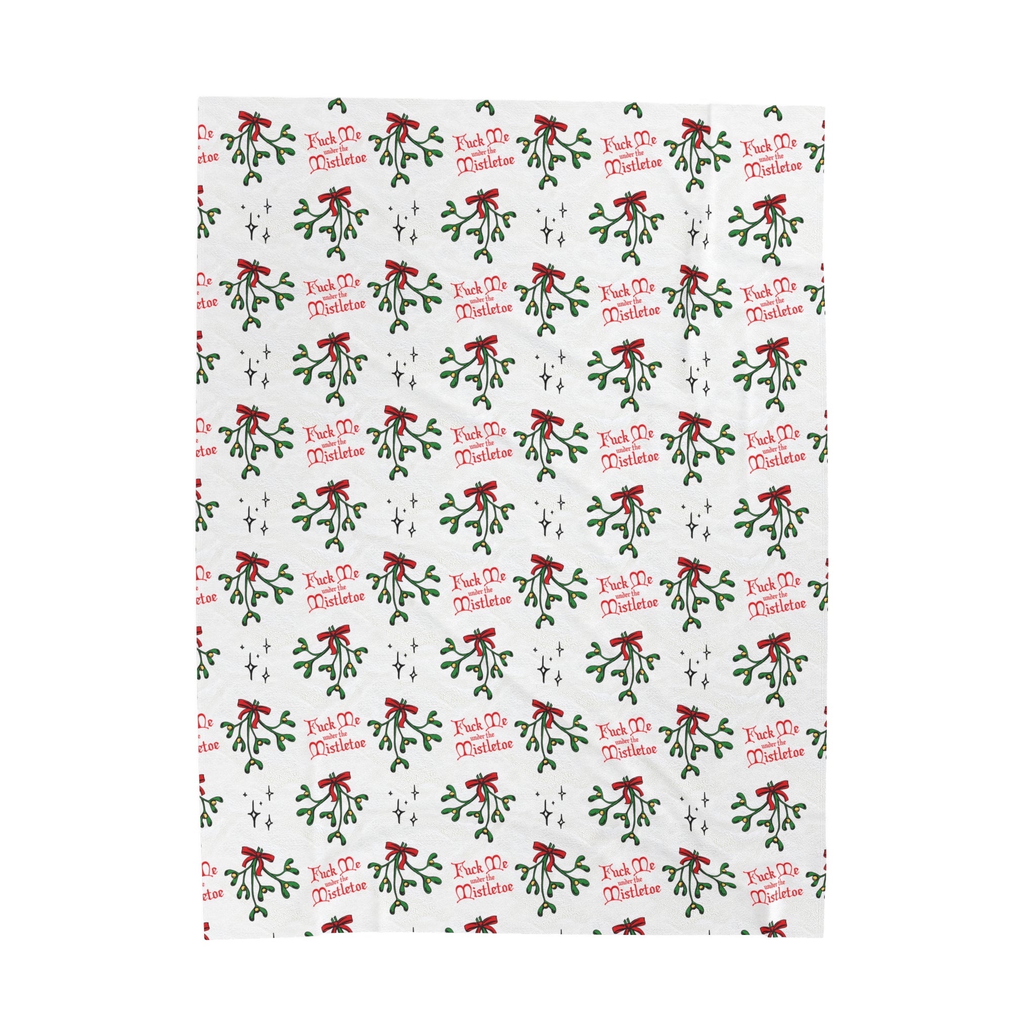 Fuck Me Under the Mistletoe - Velveteen Blanket Blanket Restrained Grace 60" × 80"