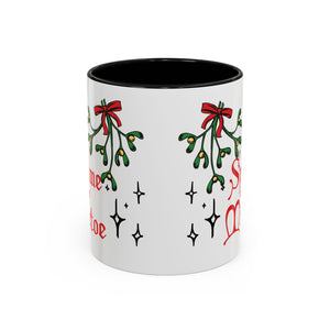 Spank Me Under the Mistletoe - Retro Christmas Mug Mug Restrained Grace