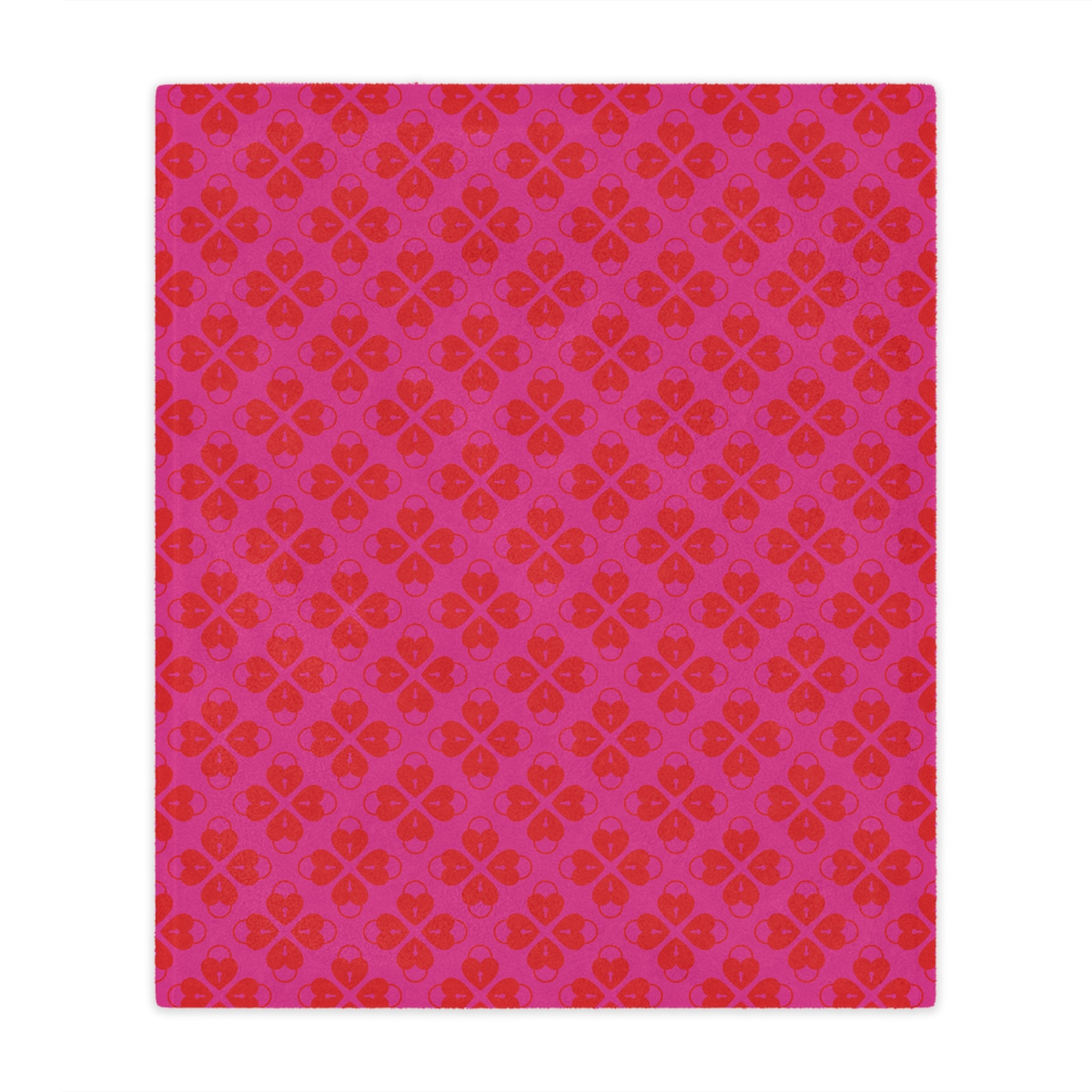 Signature Heart Lock Microfiber Blanket - Red & Pink Blanket Restrained Grace