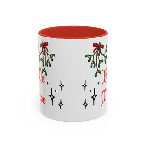 Fuck Me Under the Mistletoe - Retro Christmas Mug Mug Restrained Grace