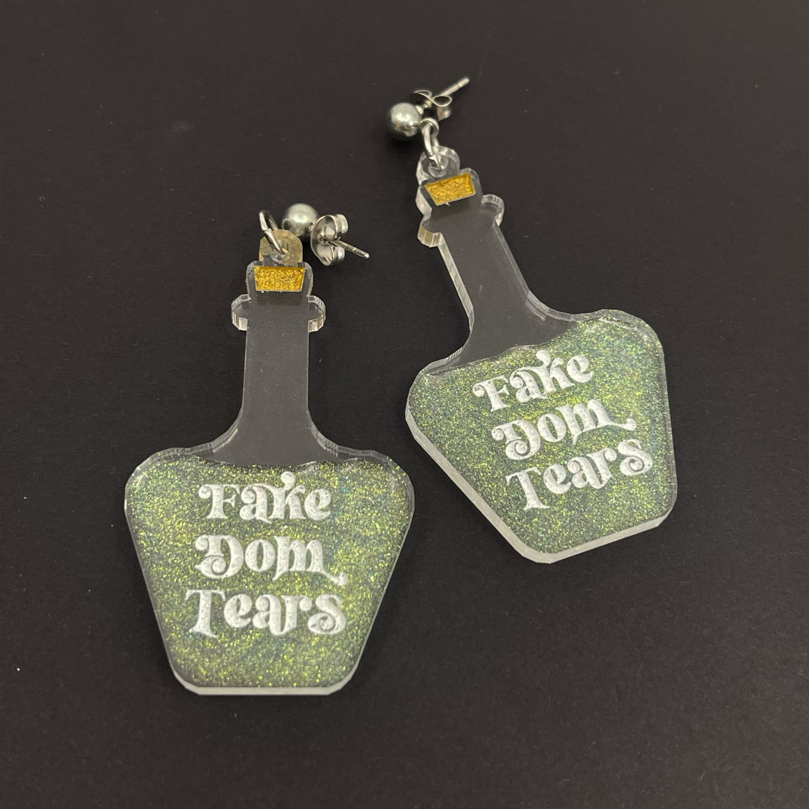 Fake Dom Tears Groovy Potion Bottle Earrings Earrings Restrained Grace
