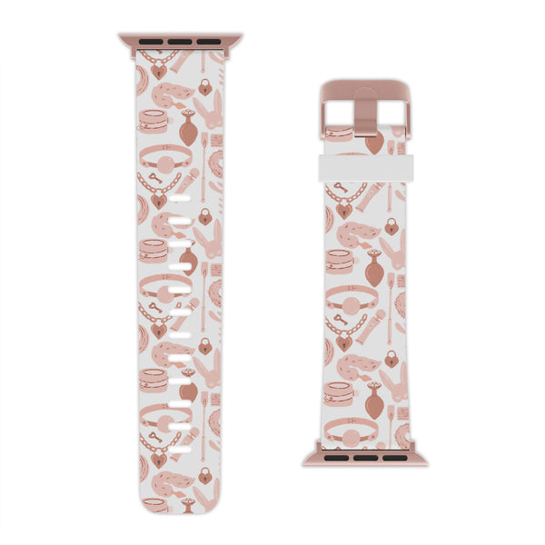 Blush Pink Kink Apple Watch Band Tech Accessories Restrained Grace 8'' × 0.75'' / 42 - 44 mm Rose Gold 