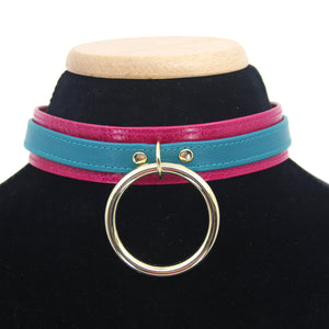 Teal and Fuchsia Deluxe Collar - Limited Edition Collar Restrained Grace