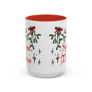 Spank Me Under the Mistletoe - Retro Christmas Mug Mug Restrained Grace