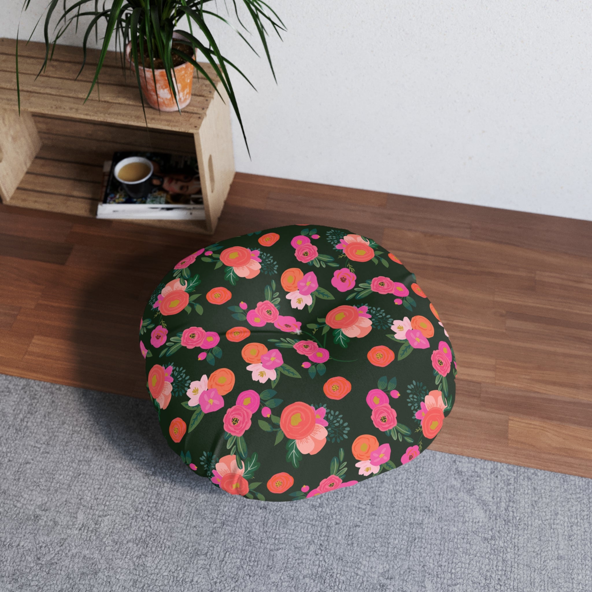 Miss Kit Floral Tufted BDSM Kneeling Cushion Cushion Restrained Grace 26" × 26"