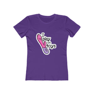 I Play With Toys Bimbo Doll Femme Fit T-Shirt T-Shirt Restrained Grace Solid Purple Rush S