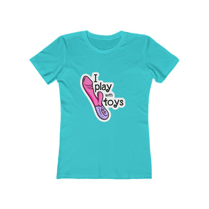 I Play With Toys Bimbo Doll Femme Fit T-Shirt T-Shirt Restrained Grace Solid Tahiti Blue S