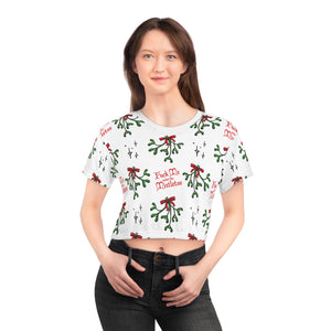 Fuck Me Under the Mistletoe - Crop Tee Crop Top Restrained Grace White stitching XL