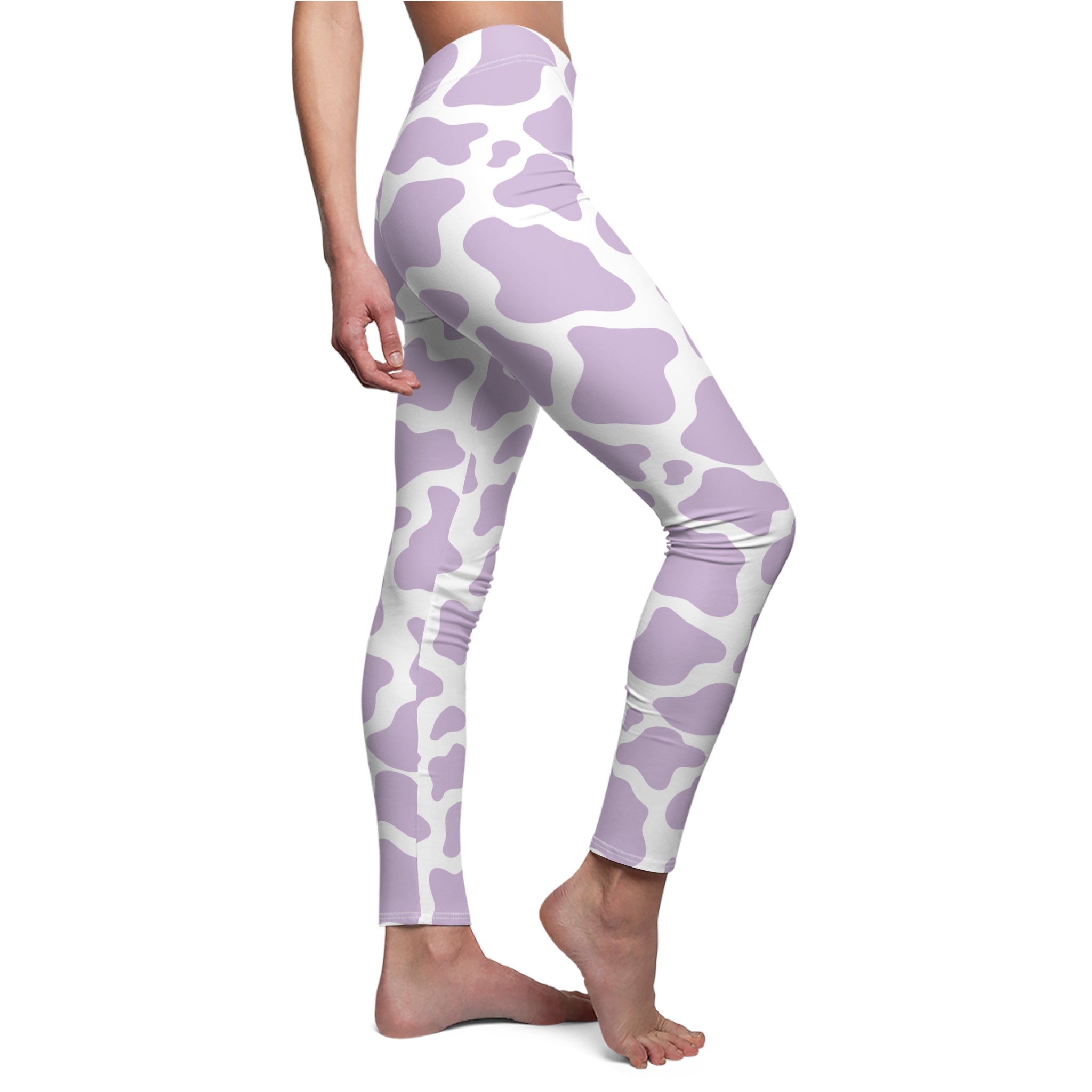 Lavender Cow Soft Touch Leggings Leggings Restrained Grace XS White stitching