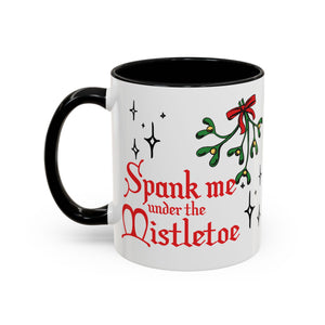 Spank Me Under the Mistletoe - Retro Christmas Mug Mug Restrained Grace