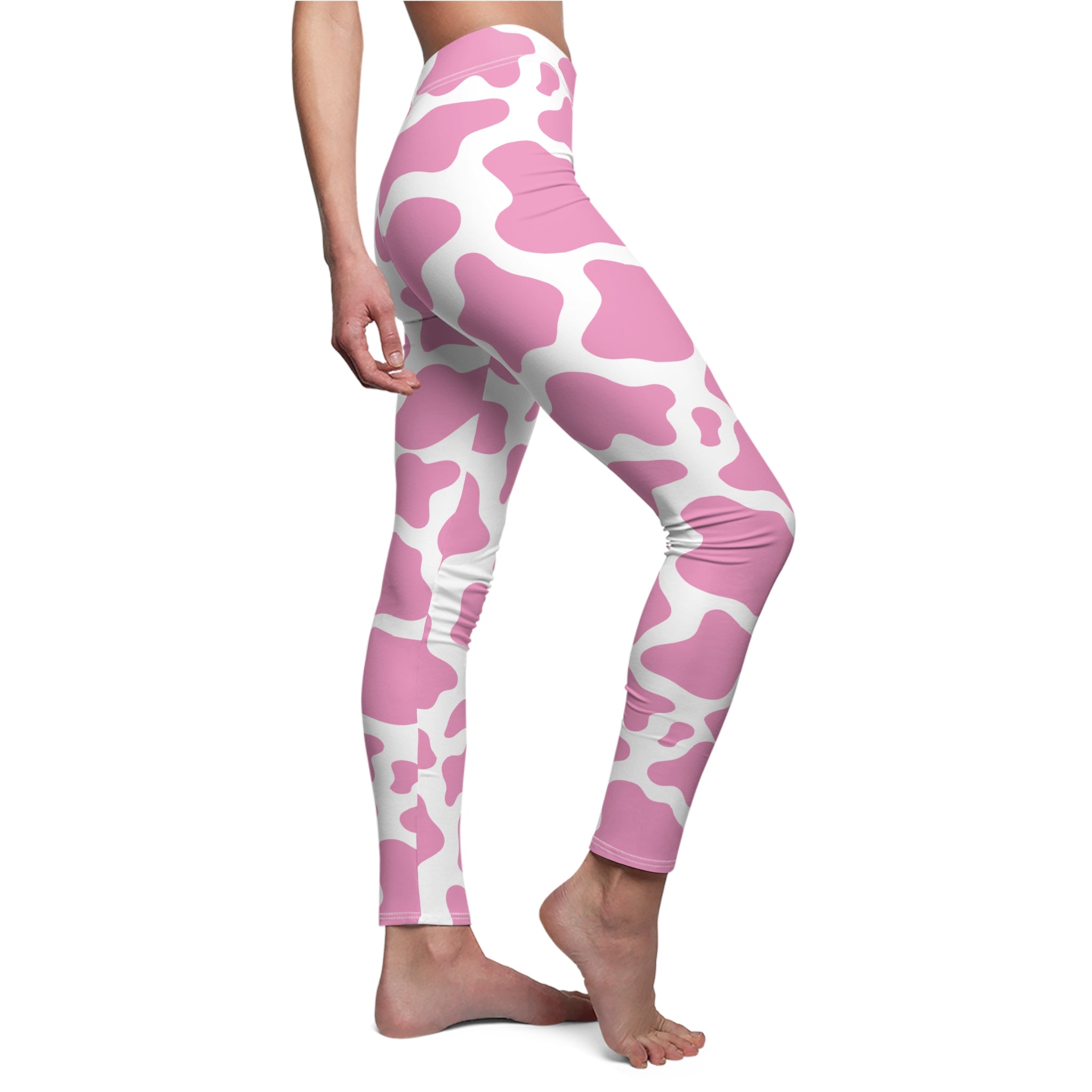 Pink Cow Soft Touch Leggings Leggings Restrained Grace XS White stitching