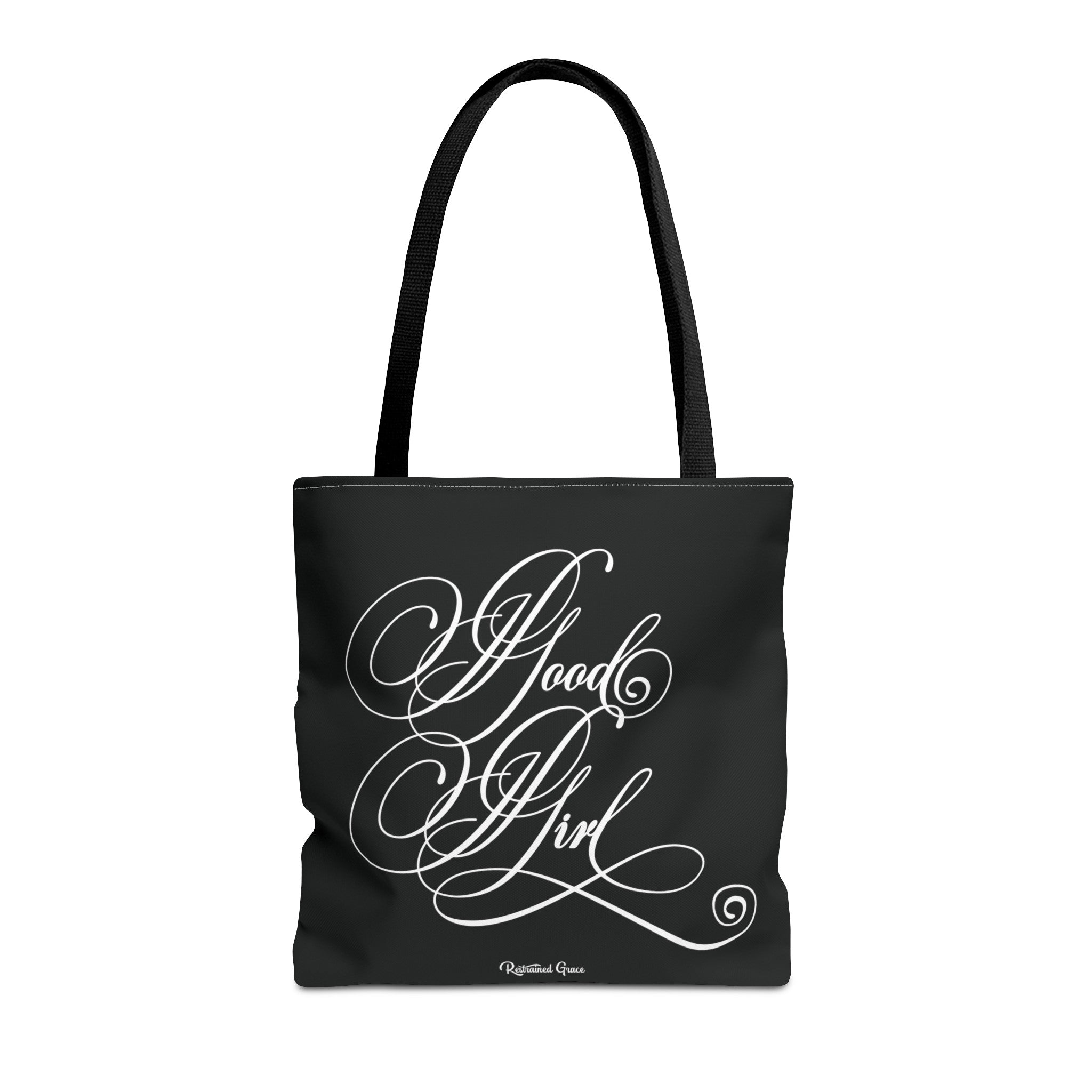 Good Girl Calligraphy Tote Bag - 16" Bags Restrained Grace