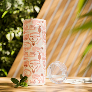Blush Pink Kink - Insulated Steel Tumbler, 20oz Mug Restrained Grace