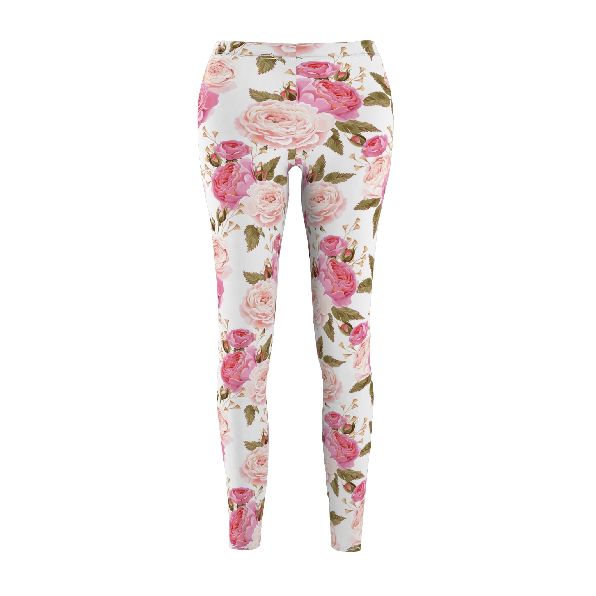 Cabbage Rose Floral Soft Touch Leggings Leggings Restrained Grace