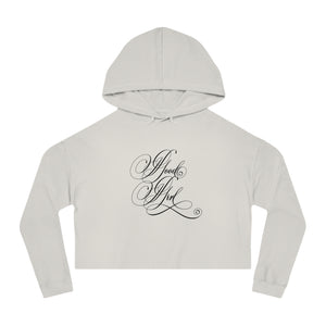 Good Girl Calligraphy Cropped Hoodie Sweatshirt Hoodie Printify Bone XS