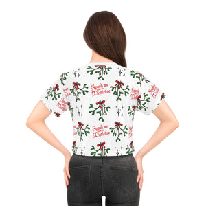 Spank Me Under the Mistletoe - Kinky Christmas Crop Tee Crop Top Printify