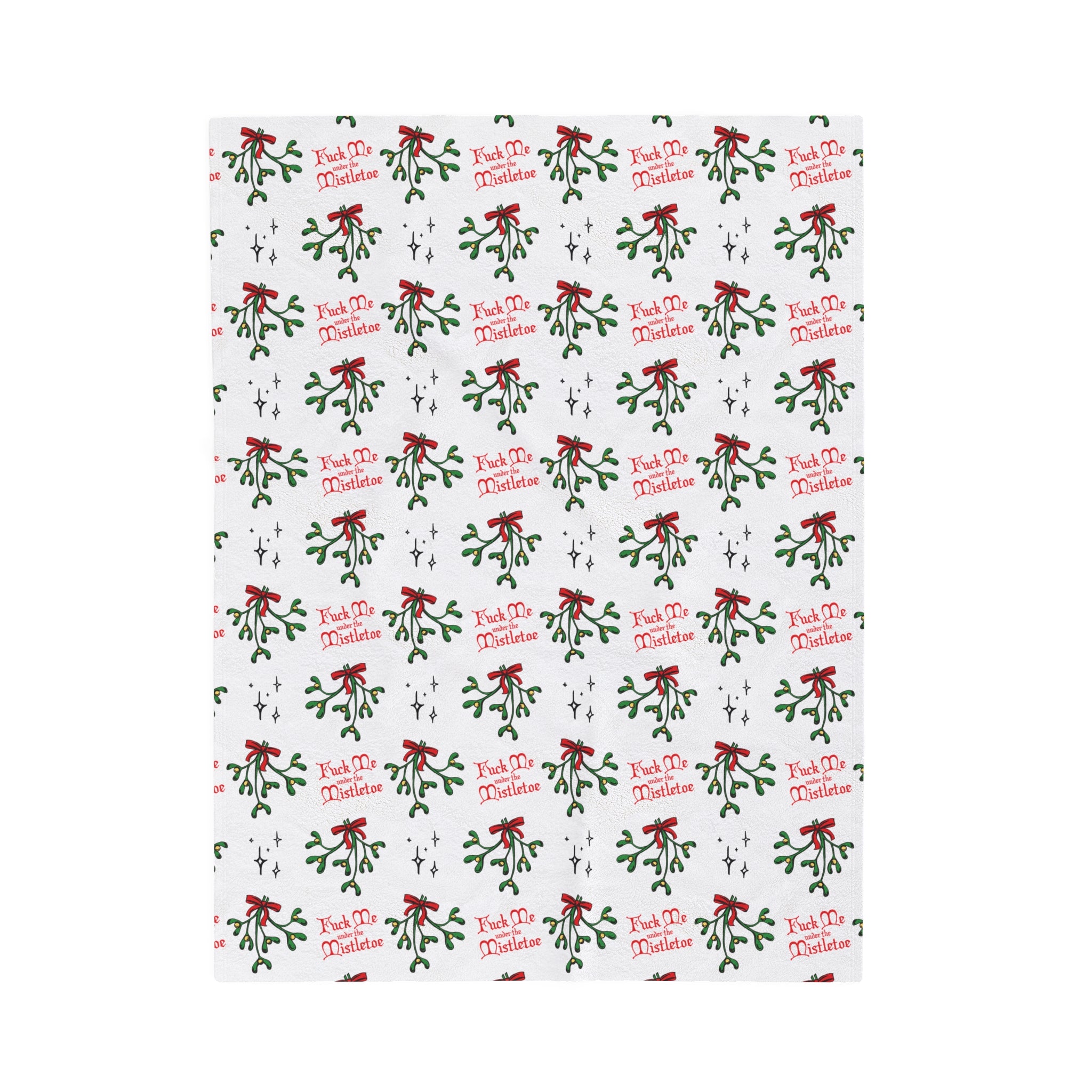 Fuck Me Under the Mistletoe - Velveteen Blanket Blanket Restrained Grace 30" × 40"