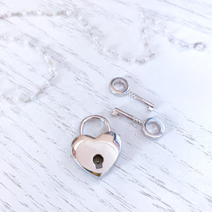 Solid Sterling Silver Heart Lock Lock Restrained Grace