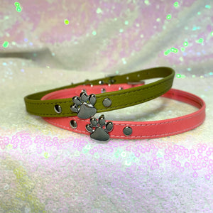 Paw Charm Mini Bondage Collar Collar Restrained Grace