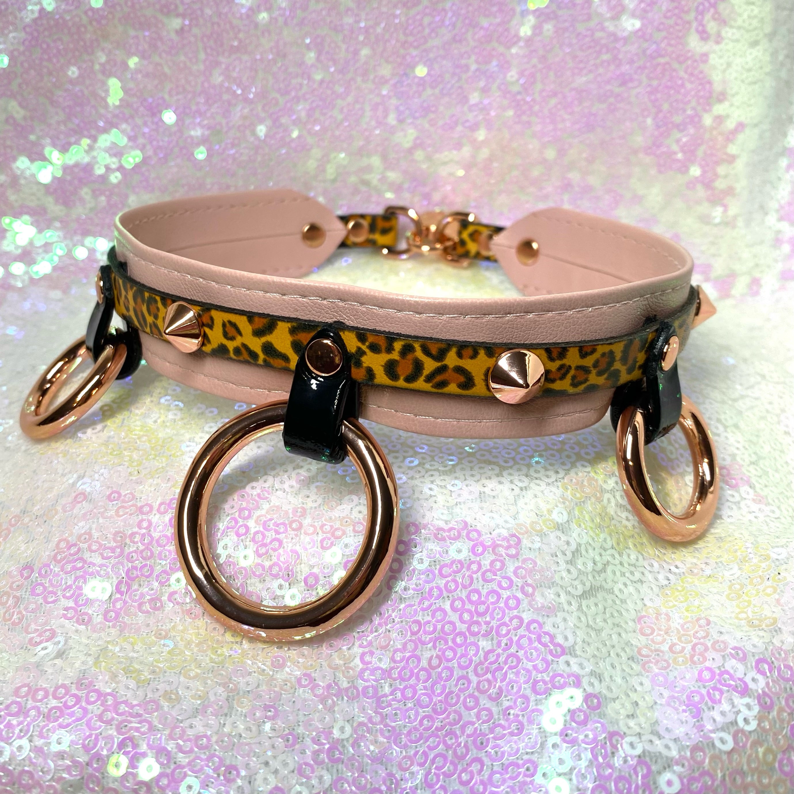 Sample Sale - Locking Layered Collar - Petal Pink and Rose Gold - 14" Sample Sale Restrained Grace