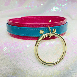 Teal and Fuchsia Deluxe Collar - Limited Edition Collar Restrained Grace