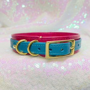 Teal and Fuchsia Deluxe Collar - Limited Edition Collar Restrained Grace