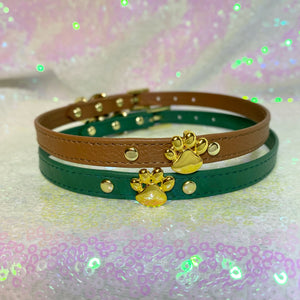 Paw Charm Mini Bondage Collar Collar Restrained Grace