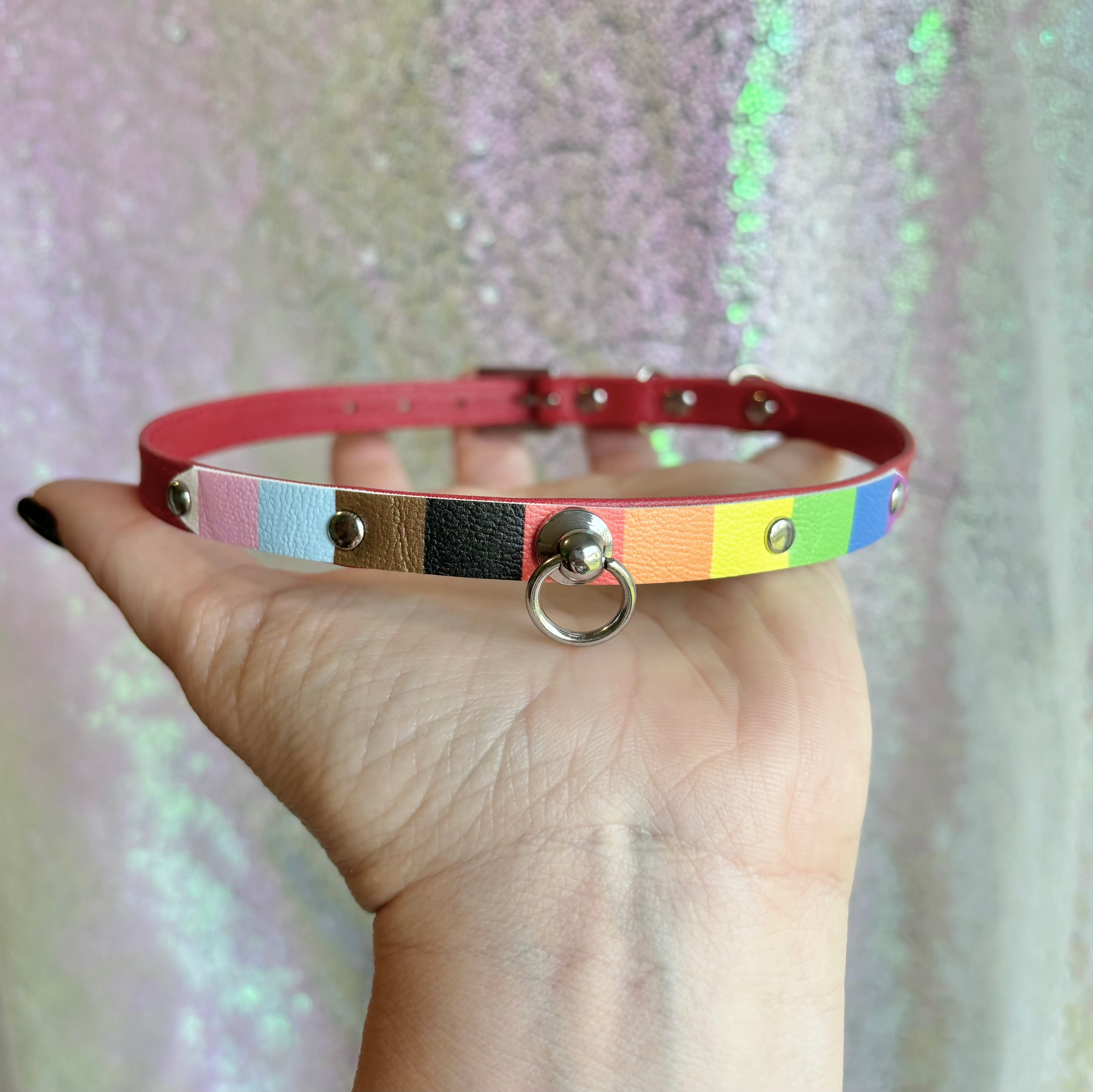 Design Your Own Pride Mini BDSM Collar Collar Restrained Grace