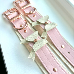 Design Your Own Bold Bow Leather BDSM Bondage Cuffs Cuffs Restrained Grace