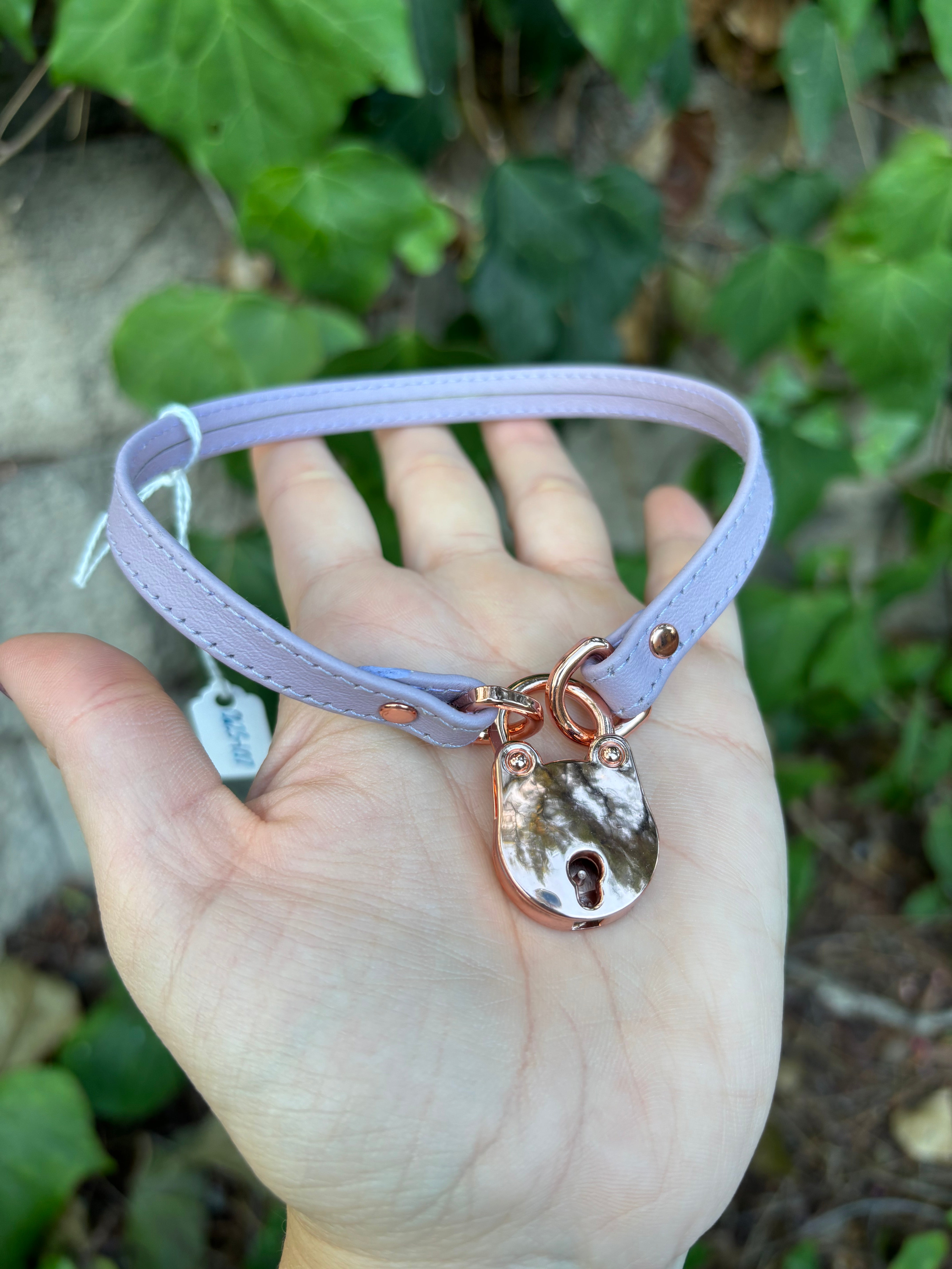 Sample Sale - Lavender and Rose Gold Locking Mini Collar - 12” Collar Restrained Grace