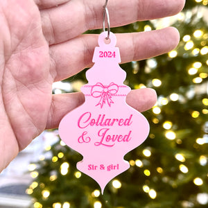 Custom Collared and Loved Christmas Ornament - BDSM Gift Ornament Restrained Grace