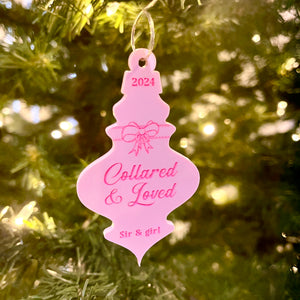 Custom Collared and Loved Christmas Ornament - BDSM Gift Ornament Restrained Grace