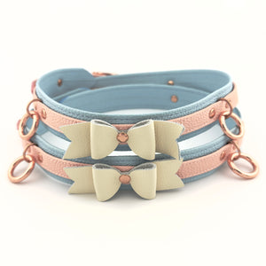 Peach Cutie Bow BDSM Thigh Cuffs Cuffs Restrained Grace