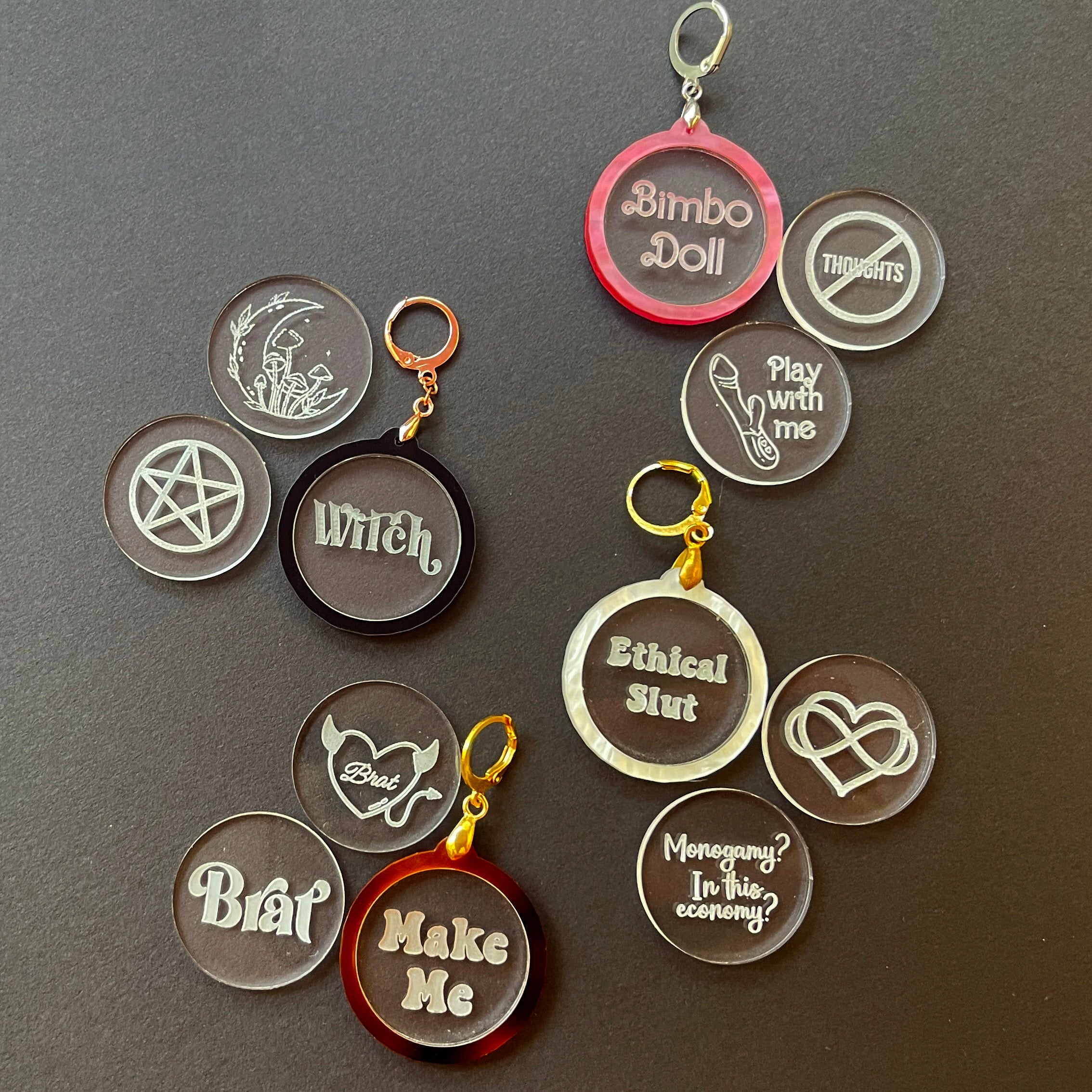 Bimbo Doll Convertible BDSM Collar Tag Insert Set Collar Tag Insert Restrained Grace