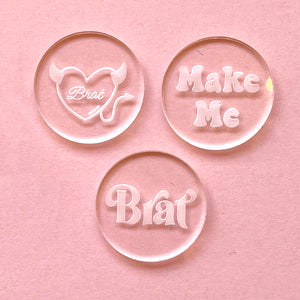 Brat Convertible BDSM Collar Tag Insert Set Collar Tag Insert Restrained Grace