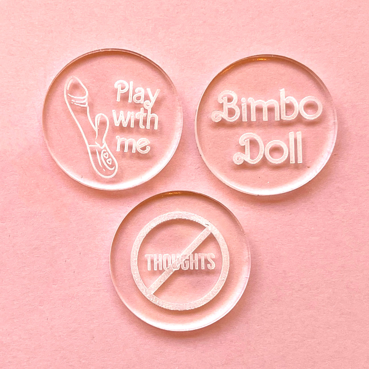 Bimbo Doll Convertible BDSM Collar Tag Insert Set Collar Tag Insert Restrained Grace