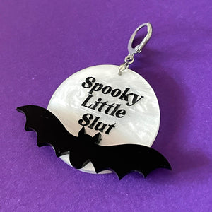 Personalized Full Moon Bat BDSM Collar Tag Collar Tag Restrained Grace